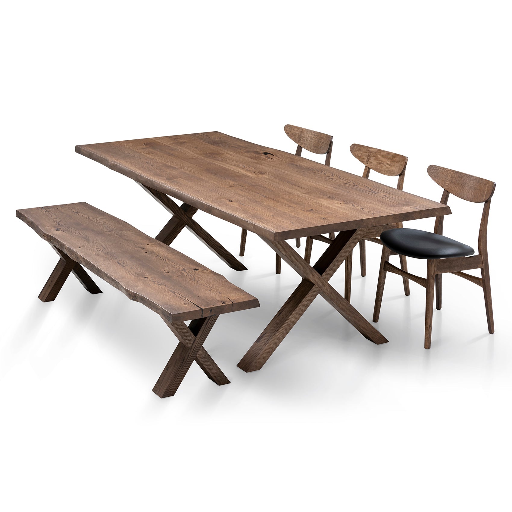 Solid wood extending dining table