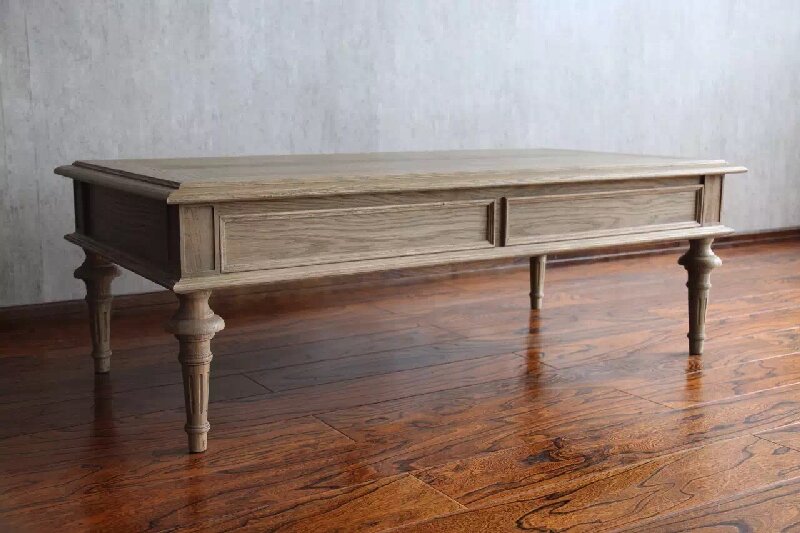 Vintage French Country Style Oak Coffee Table & TV Stand – A Timeless Addition to Your Home