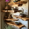 Live Edge Corner Wall Shelf: Stylish & Space-Saving Storage