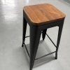 Dark Oak Solid Wood Benchtop Stool with Iron Frame – A Perfect Blend of Style and Durability