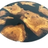 Olive Wood Epoxy Transparent Resin Round Tabletop – A Stunning Fusion of Nature and Modern Craftsmanship