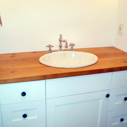 Long Leaf Pine Wood Vanity Counter Top