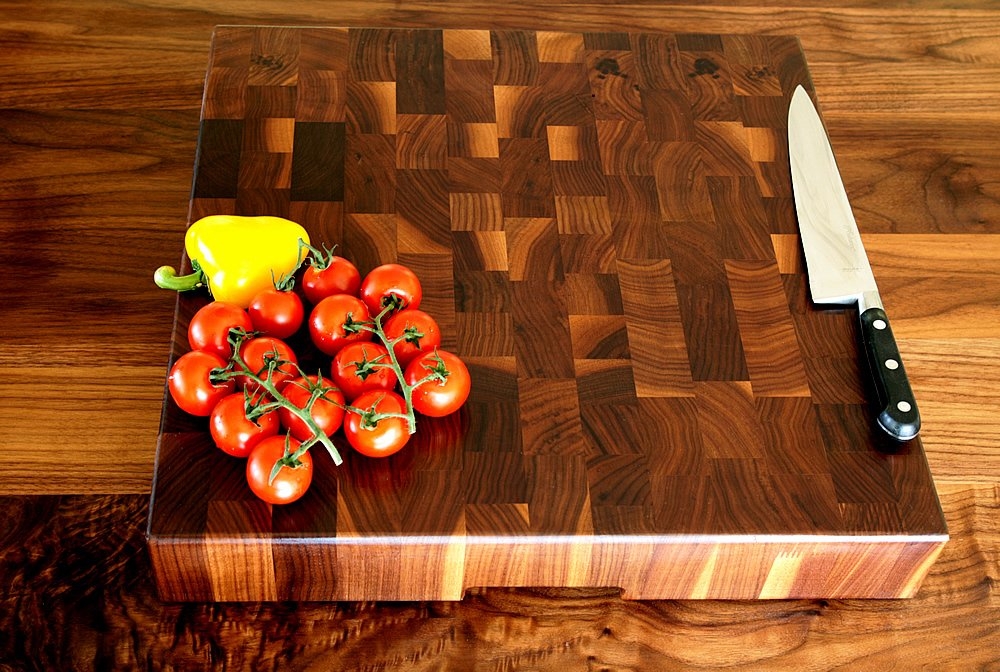 End grain walnut butcher block chopping board