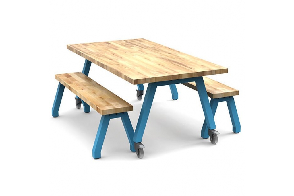 Solid wood locker bench table set