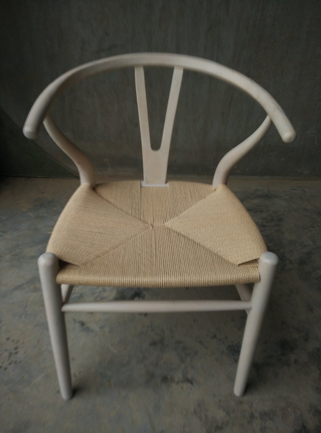 Solid Wood Dining Chair With Fabric Woven Seating