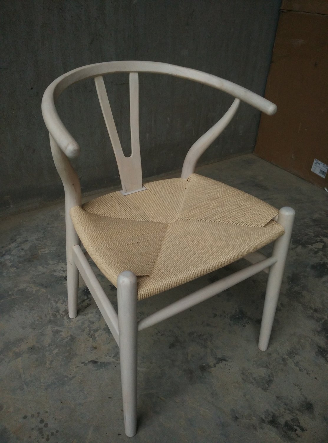 Solid Wood Dining Chair With Fabric Woven Seating