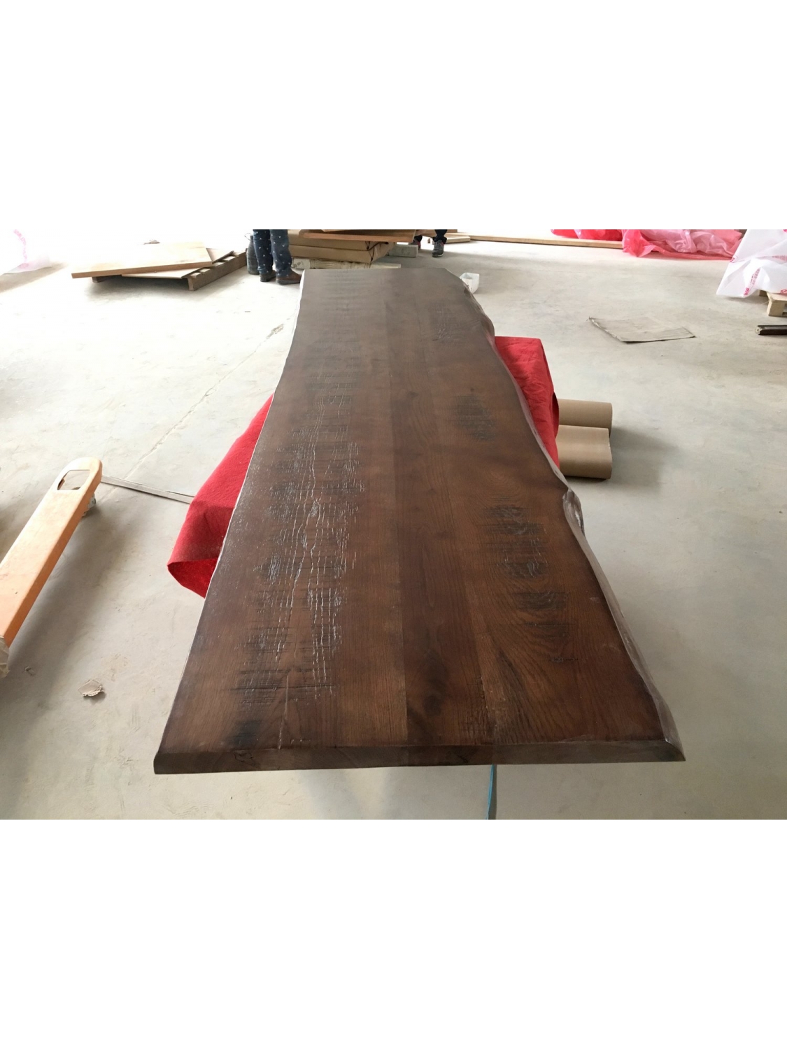 Home Furniture Live edge walnut stained oak slab bar table top
