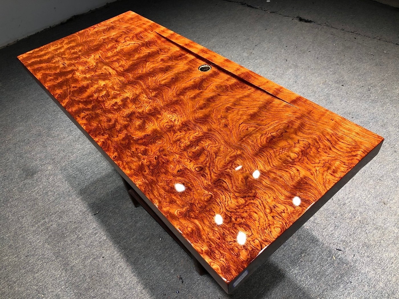 Bubinga wood slab live edge dining table premium