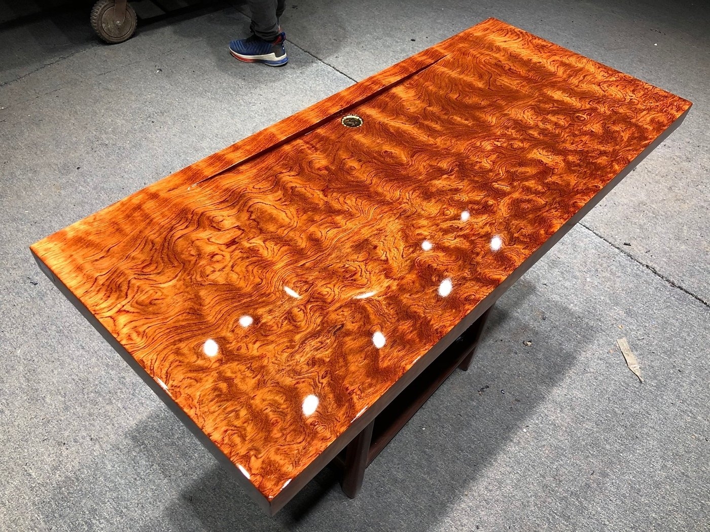 Bubinga wood slab live edge dining table premium