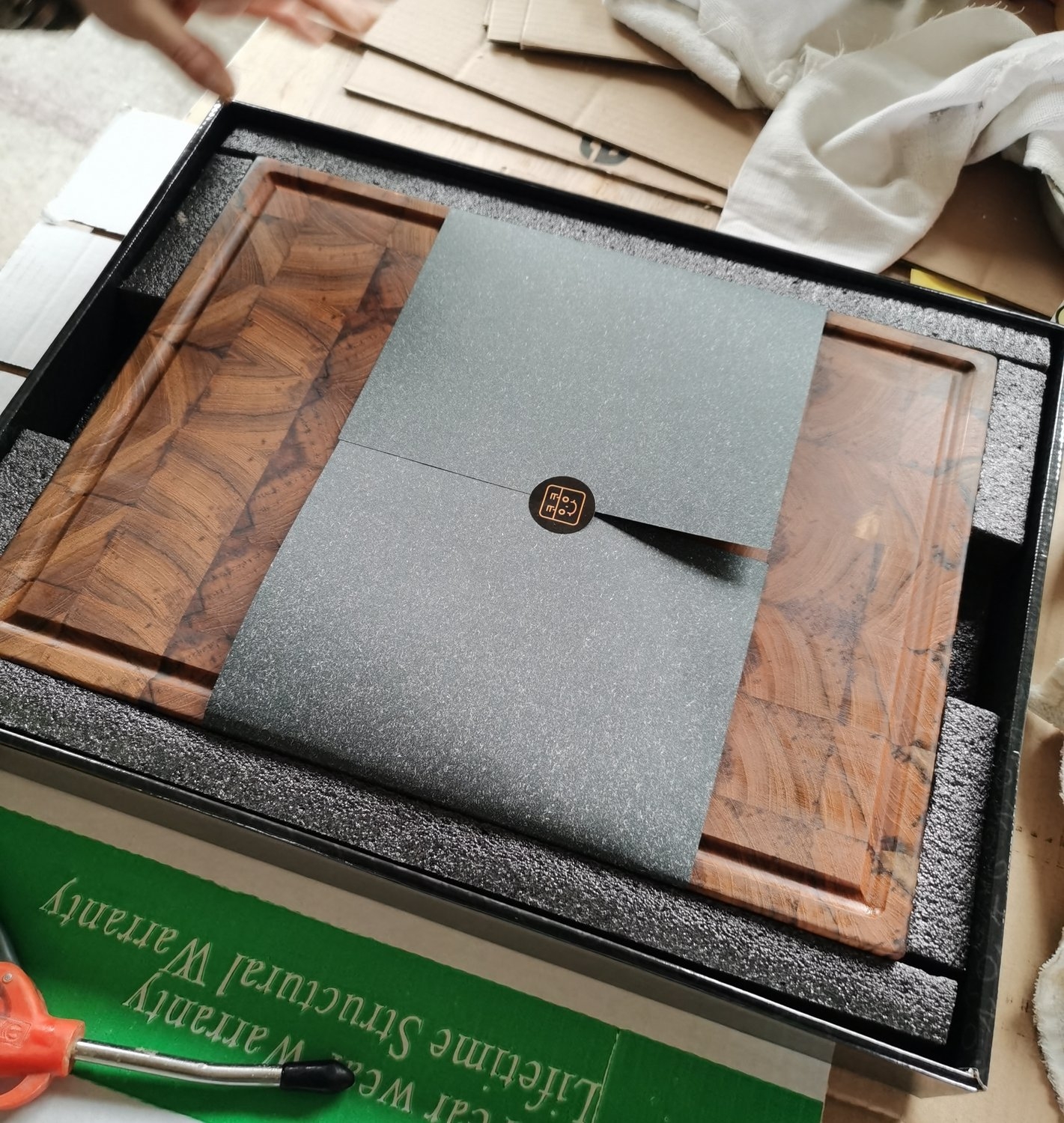 Burma gold teak wood cutting board with juice groove