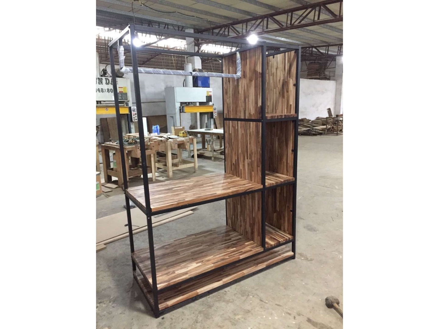 FJ Acacia Iron Wood Trade Show Display shelving