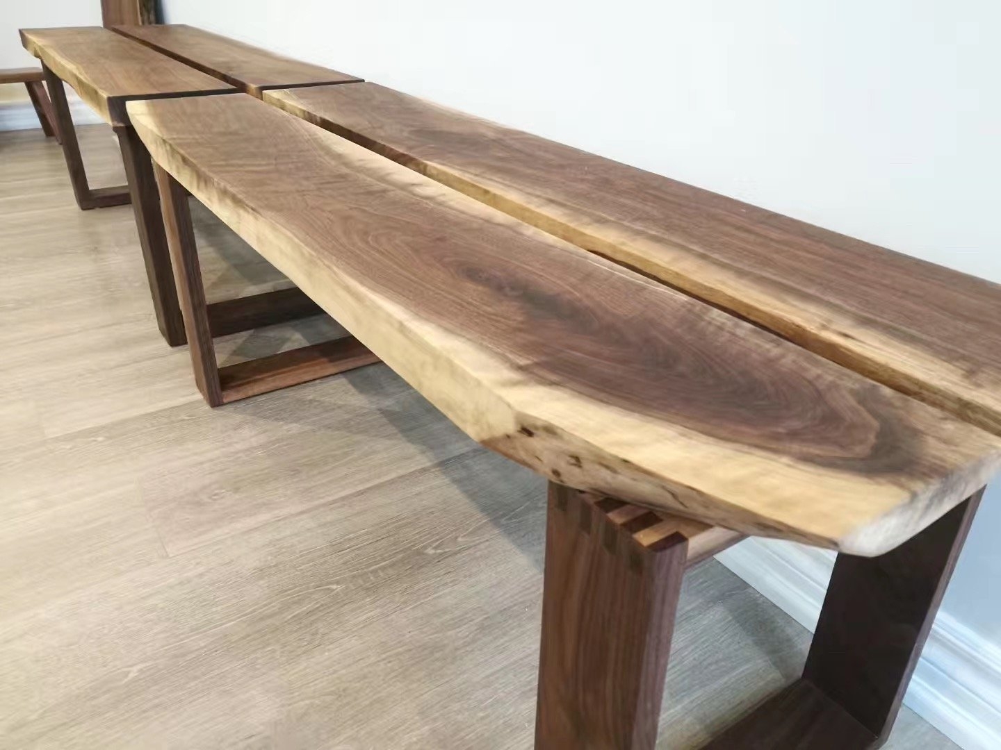 1 pc walnut wood slab bench