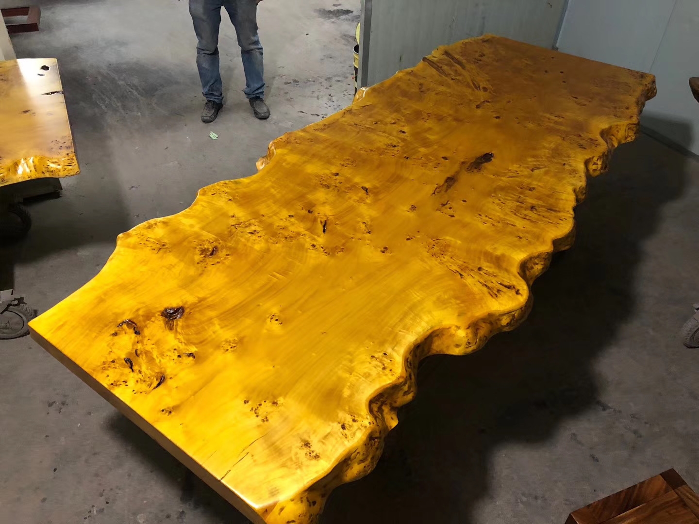 Germany poplar burl slab wood table top