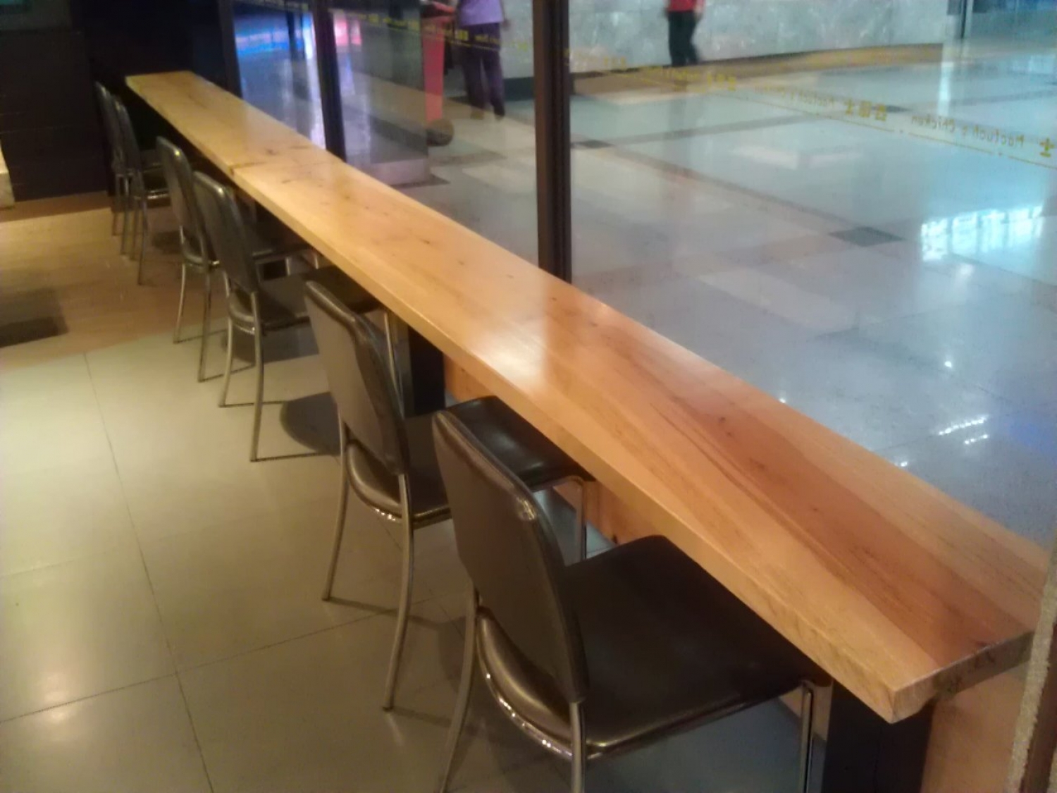 Live edge wood slab bar table
