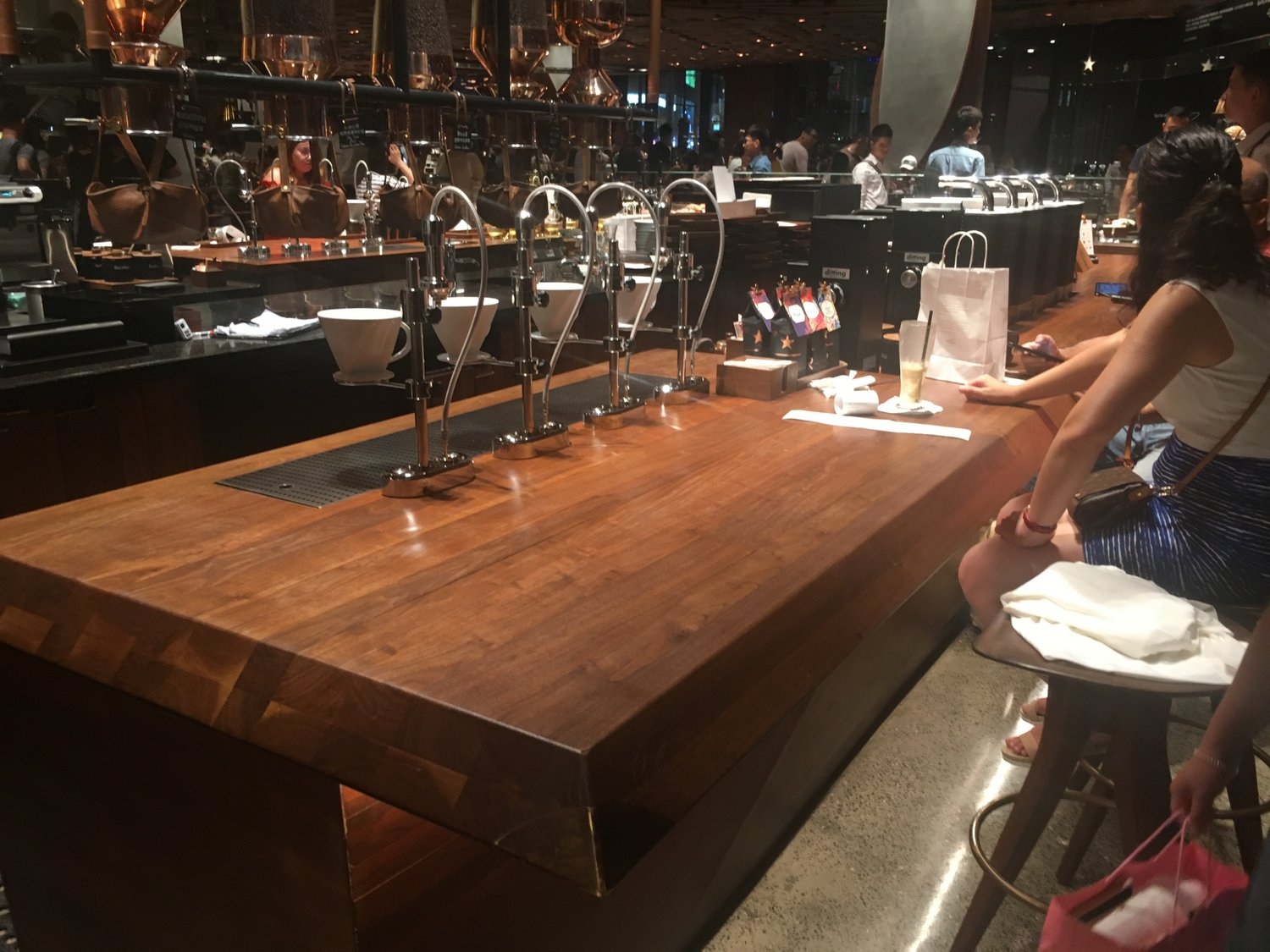 Solid stave walnut bar table counter customize