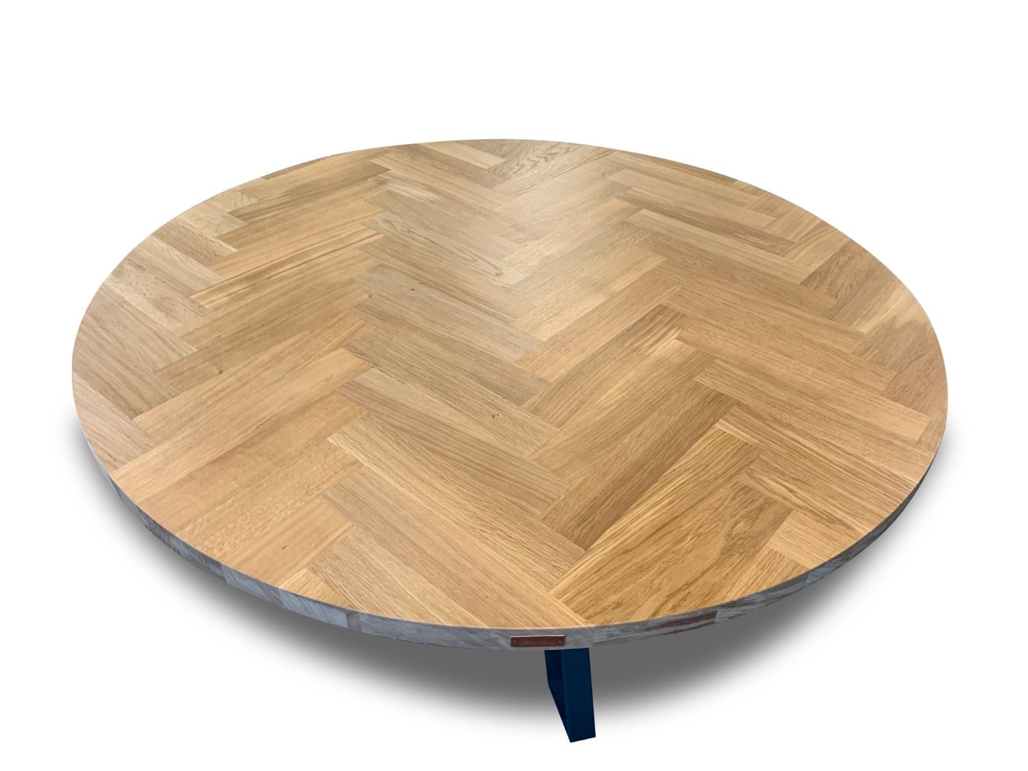 Ø160 cm solid wood oak herringbone table