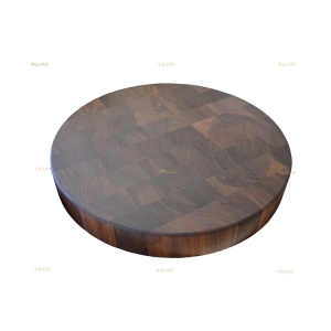 Solid round chopping board USA walnut wood end grain