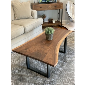Solid Wood USA Walnut Slab Live Edge Living Room Table