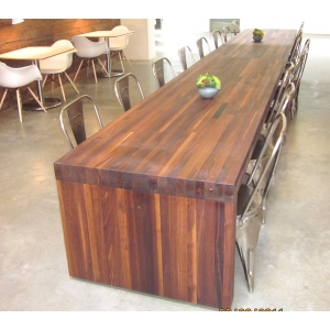 Solid wood finger joint walnut library table