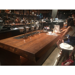 Solid stave walnut bar table counter customize