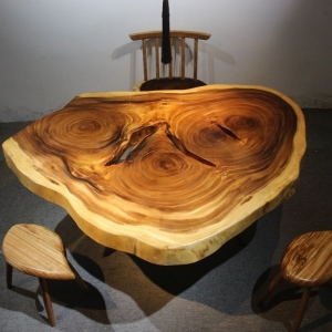 Annual ring round ecuador walnut slab coffee tea table