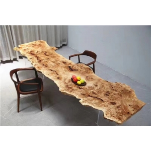 European poplar wood slab office table