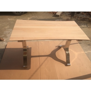 Live edge beech table stainless steel table base
