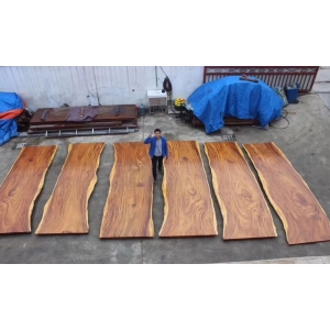 Live Edge Suar Wood Dining Table Rain Wood Slab Table Solid Wood South American Walnut Conference Table