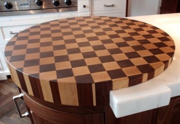 End Grain maple and walnut wood checkered cutting board