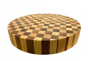 End Grain maple and walnut wood checkered cutting board