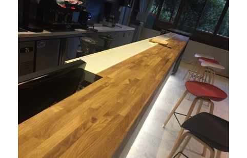 Factory bespoke solid wood oak bar countertop