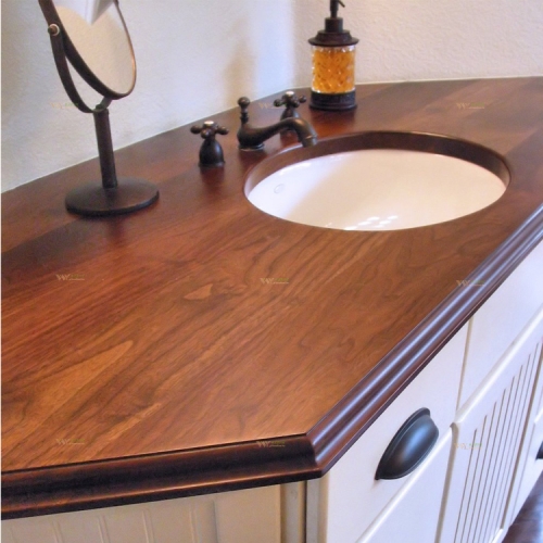 USA Walnut Live Edge Bathroom Vanity Countertop
