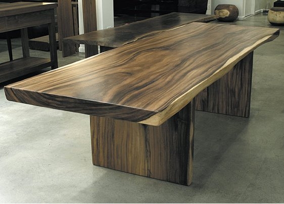Solid wood walnut wane slab table