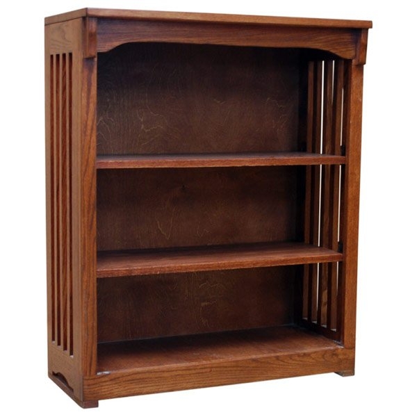 Solid wood red oak bookcase shelving