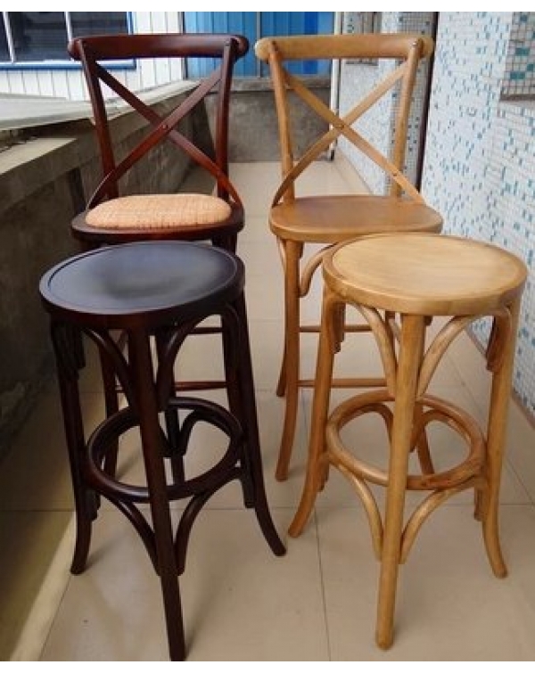 Rotating round bar stool