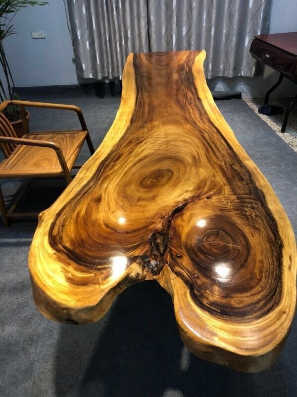 Suar wood Ecuador walnut slab coffee table