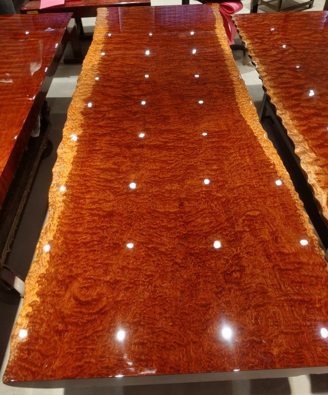 Massive Live Edge Bubinga Slab Table Natural Wood Dining Table Conference Desk Custom Size