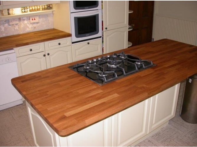 Solid wood oak fj kitchen island countertop