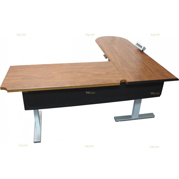 Office table solid wood tabletop with height adjustable legs