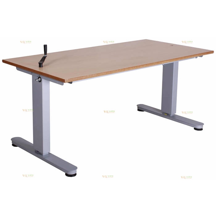 Office table solid wood tabletop with height adjustable legs
