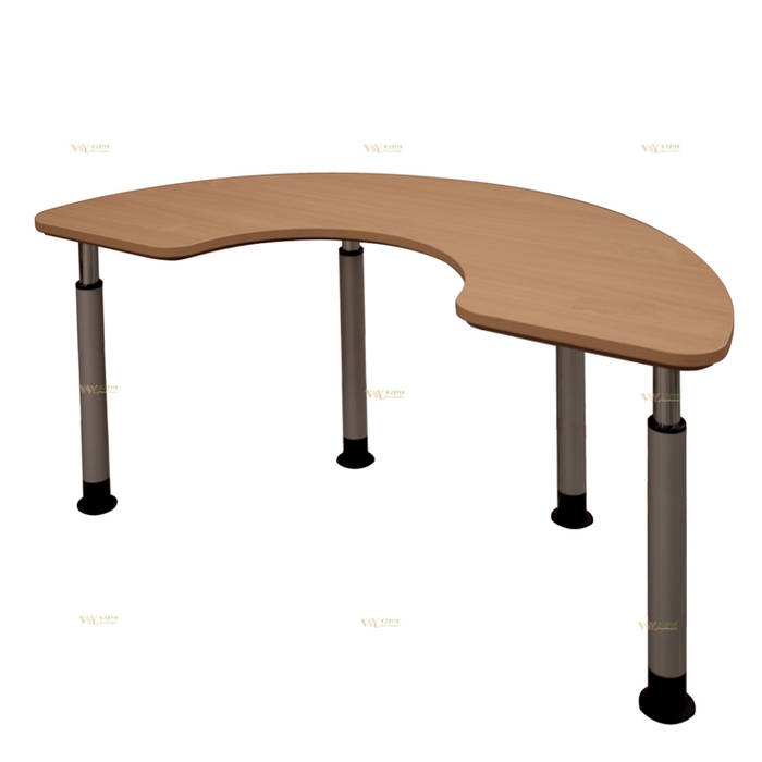 Office table solid wood tabletop with height adjustable legs