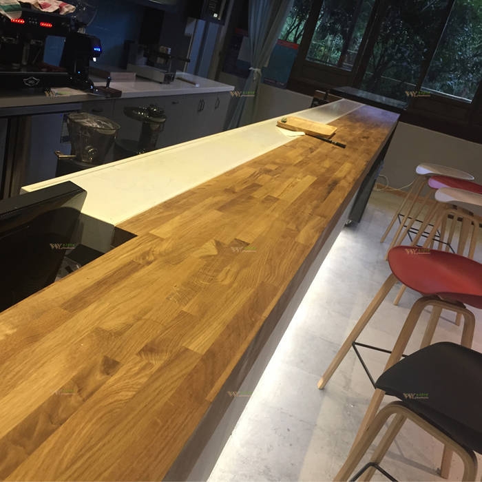 Factory bespoke solid wood oak bar countertop