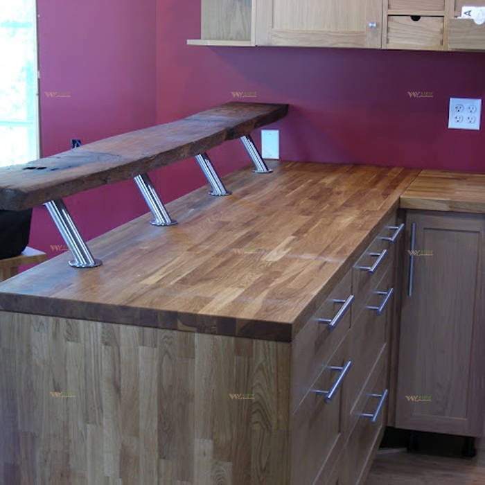 Factory bespoke solid wood oak bar countertop