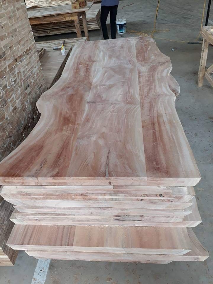 Asian mahogany natural edge wood table top