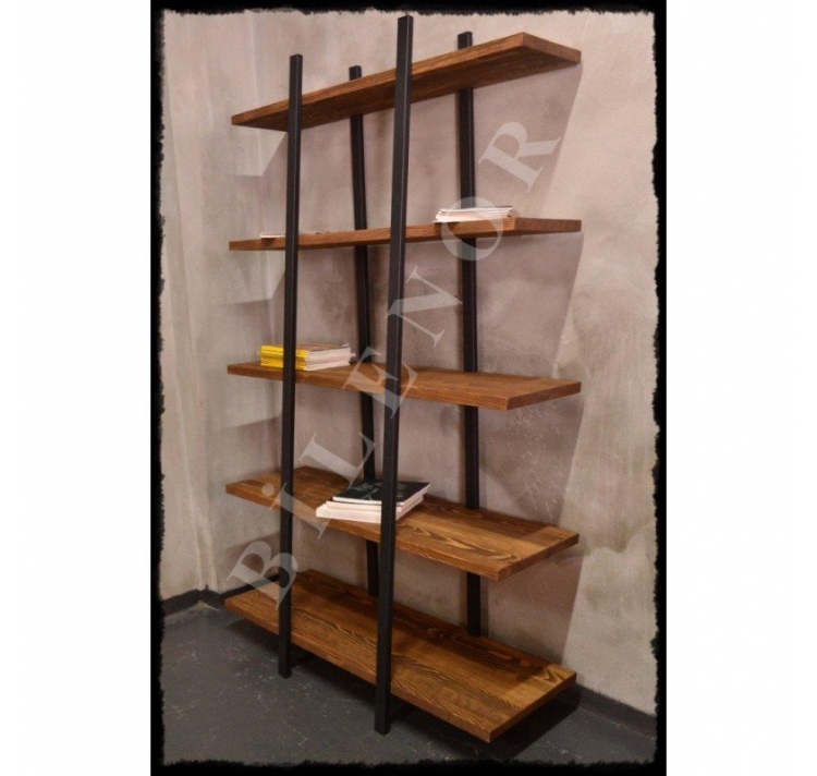Iron wood office display shelving