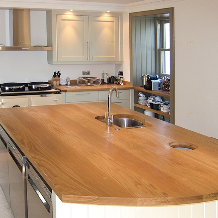 Oak wood face grain kitchen countertop