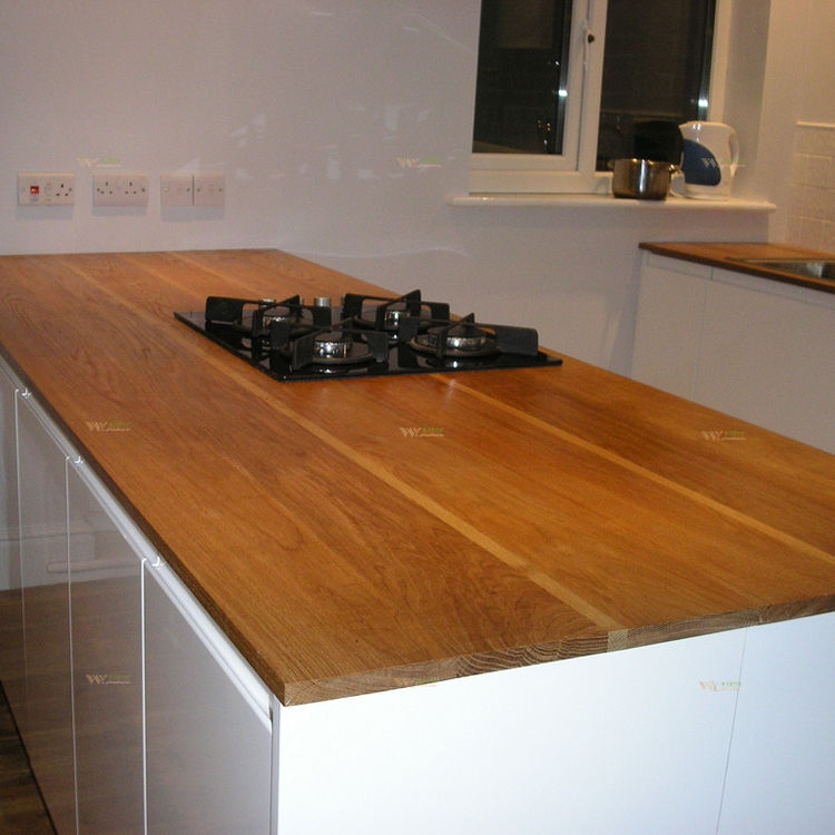 Oak wood face grain kitchen countertop