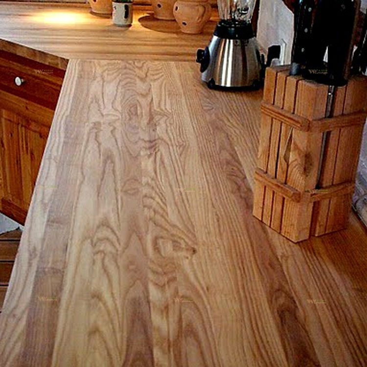 Ash wood face grain kitchen countertop