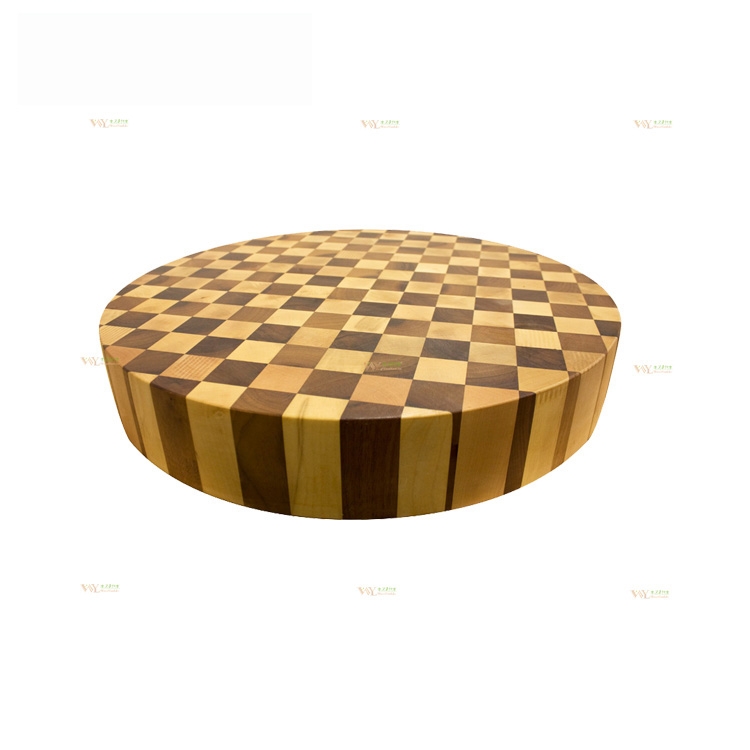 Special solid wood checkered chopping block round kitchen use
