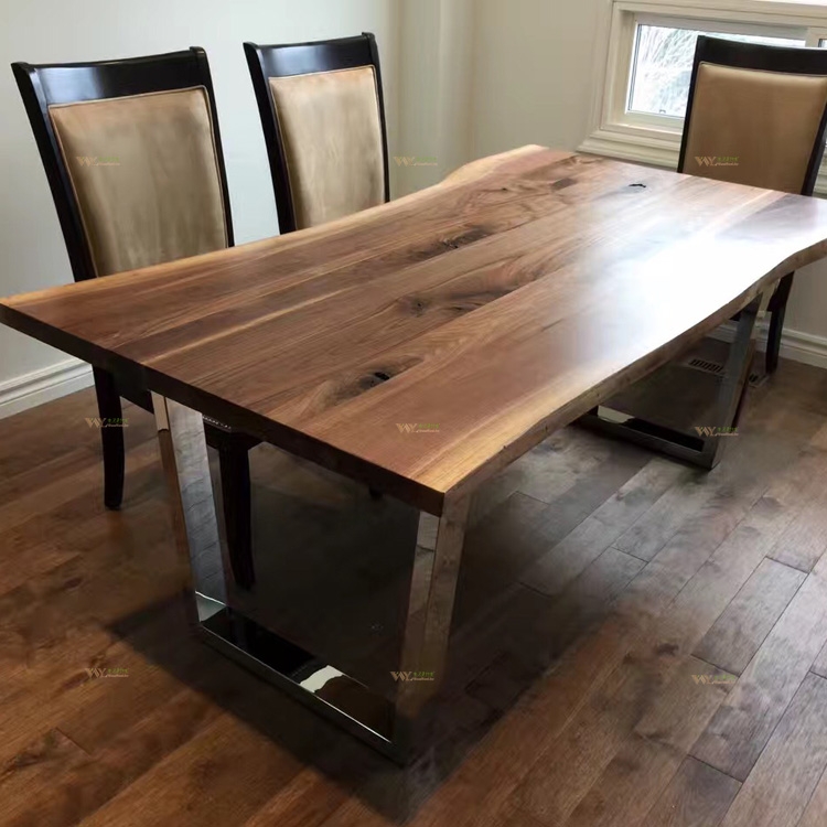 Live Edge Slab USA Walnut Wood Table